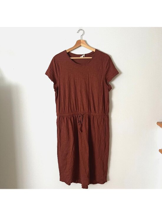 Pact Dresses & Skirts - Pact Relaxed Slub Weekend T-Shirt Dress Mahogany Brown Women's Size Large